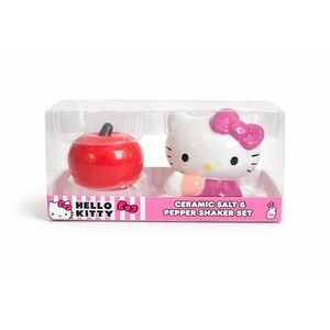 Hello Kitty Ceramic Salt‎ Pepper Shaker Set Apple Sanrio Licensed New